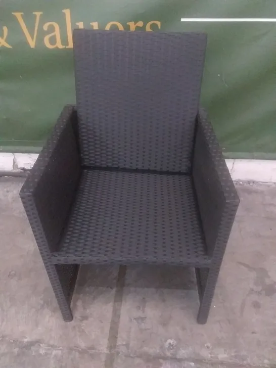 RATTAN EFFECT BLACK GARDEN CHAIR