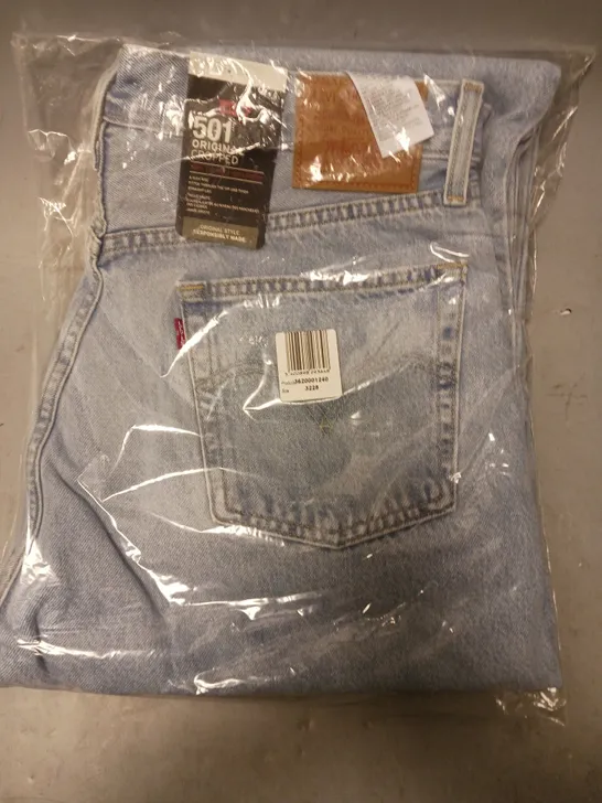 BRAND NEW LEVI'S 501 ORIGINAL CROPPED HIGH RISE STRAIGHT LEG JEANS IN BLUE SIZE 32/28