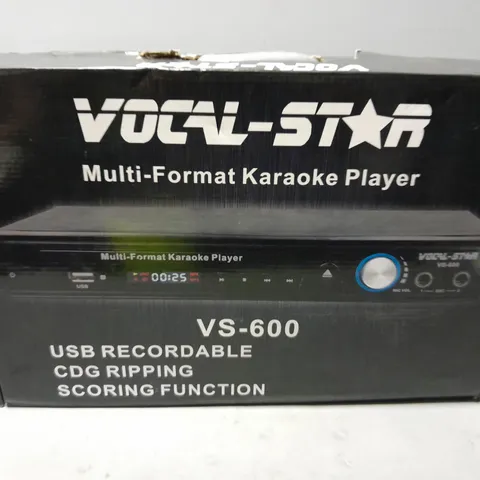 BOXED VOCAL STAR VS-600 MULTI-FORMAT KARAOKE PLAYER