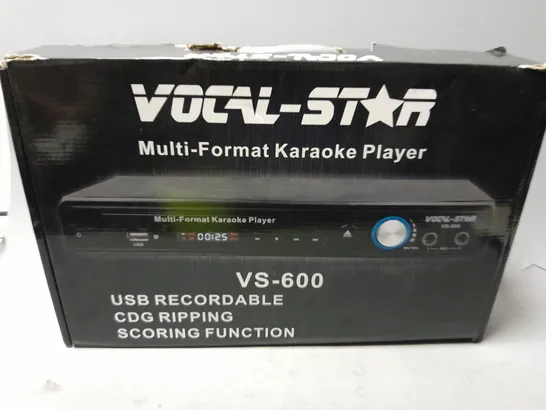 BOXED VOCAL STAR VS-600 MULTI-FORMAT KARAOKE PLAYER