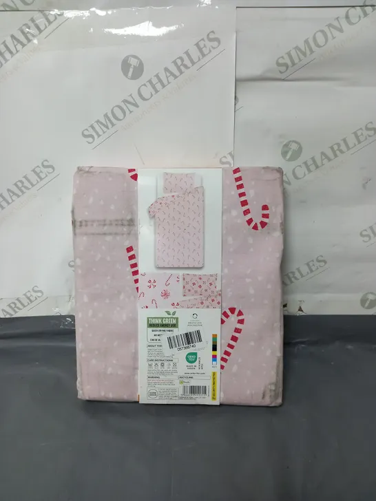 CHRISTMAS BY GEORGE HOME SINGLE PINK DUVET SET