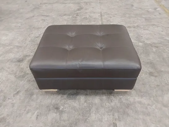 DESIGNER CHOCOLATE LEATHER OTTOMAN STORAGE FOOTSTOOL 