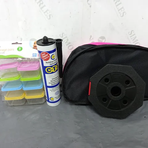 APPROXIMATELY 20 ASSORTED HOUSEHOLD ITEMS TO INCLUDE BABYPIPKIN FOOD STORAGE POTS, TEC CT1 BLACK SEALAMT, 1.25kg PLATES, ETC