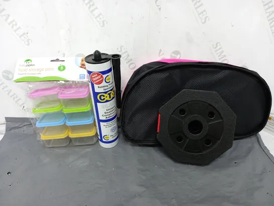 APPROXIMATELY 20 ASSORTED HOUSEHOLD ITEMS TO INCLUDE BABYPIPKIN FOOD STORAGE POTS, TEC CT1 BLACK SEALAMT, 1.25kg PLATES, ETC