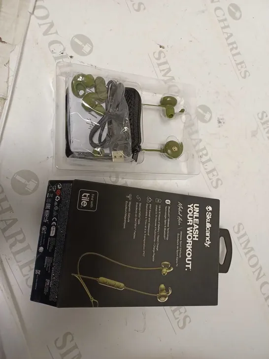 SKULLCANDY GREEN WIRELESS SPORT EARBUDS