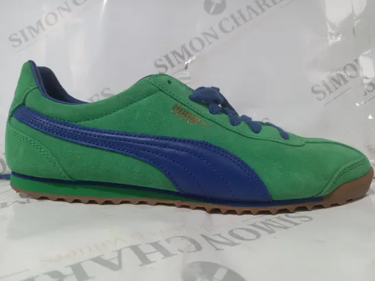 PAIR OF PUMA ARIZONA SUEDE SHOES IN GREEN/BLUE UK SIZE 7.5