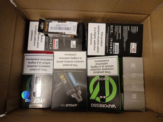 APPROXIMATELY 20 VAPES & E-CIGARETTES TO INCLUDE - COVPRO AYCE PRO, ARGUS PRO, VAPORESSO XROS 3, ETC