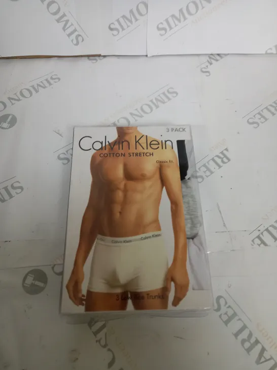 CALVIN KLEIN CLASSIC FIT PACK OF 3 LOW RISE TRUNKS SIZE S