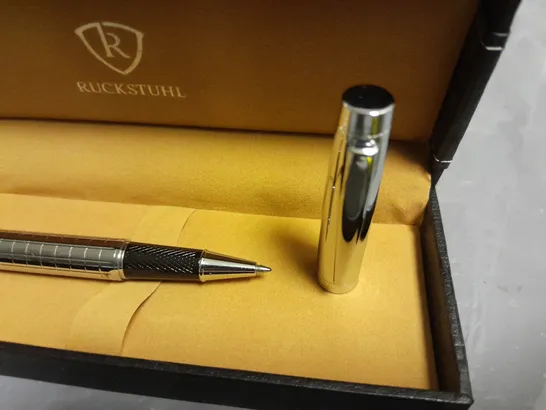 RUCKSTUHL STAINLESS STEEL HAND ASSEMBELED LUXURY PEN IN GIFT BOX