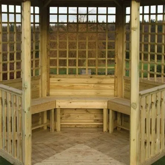 BOXED CERQUEIRA DAKOTA FIELDS NATURAL SOLID WOOD SEATING FOR GAZEBO