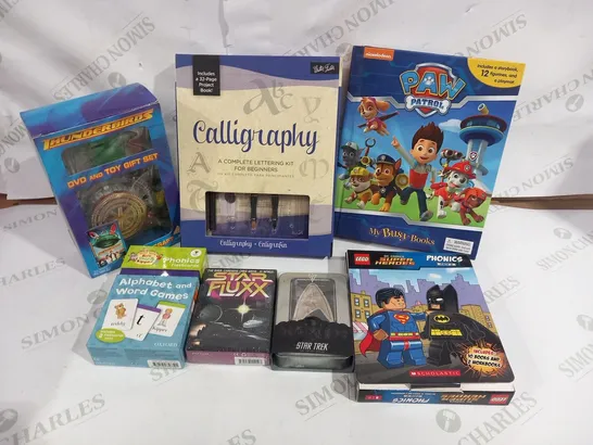 APPROXIMATELY 10 ASSORTED PRODUCTS TO INCLUDE; CALLIGRAPHY BEGINNERS KIT, THUNDERBIRDS DVD AND TOY GIFT SET AND STAR TREK 