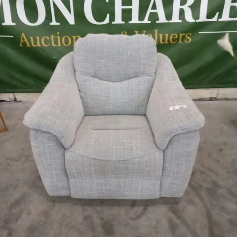 DESIGNER G PLAN JACKSON BEACH DUCK EGG FABRIC ELECRIC RECLINING ARM CHAIR