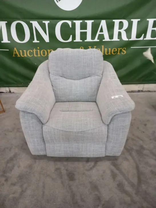 DESIGNER G PLAN JACKSON BEACH DUCK EGG FABRIC ELECRIC RECLINING ARM CHAIR