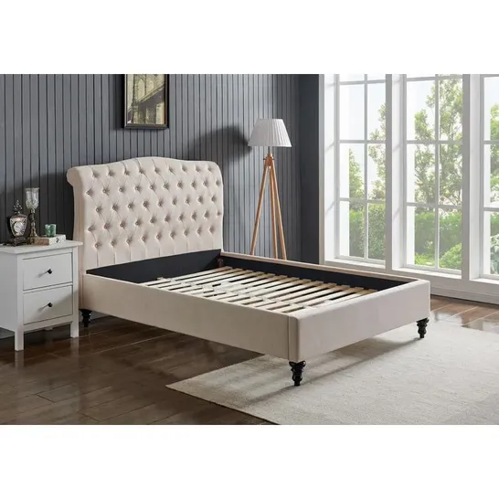 BOXED FAIRFIELD UPHOLSTERED BED FRAME - 5FT, LIGHT GREY (3 BOXES)