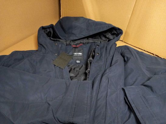 STYLE OF ONLY & SONS NAVY OUTDOOR COAT - XL