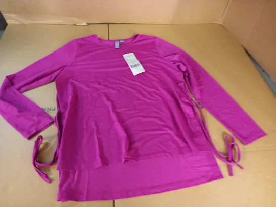 SWEATY BETTY TIE SIDE YOGA LONG SLEEVE TOP IN PINK - M