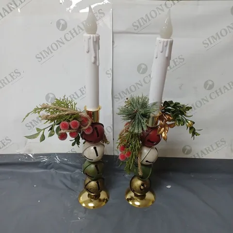 JINGLE BELL TAPERS LED CANDLE HOLDERS