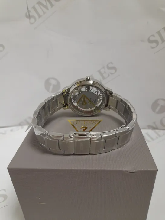 GUESS QUATTRO CLEAR STAINLESS STEEL LADIES WATCH  RRP £139