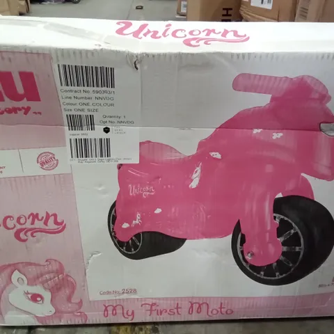 BOXED DOLU MOTO PINK UNICORN RIDE ON 