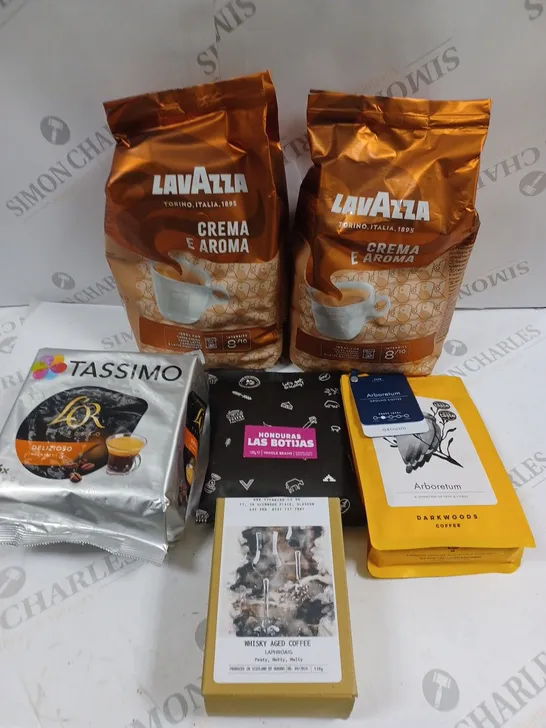 6 X ASSORTED COFFEE PRODUCTS TO INCLUDE LAVAZZA, ARBORETUM, OVENBIRD ETC 