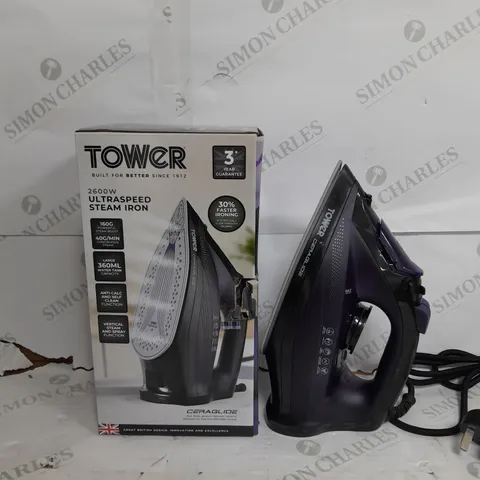 BOXED TOWER 2600W ULTRASPEED STREAM IRON