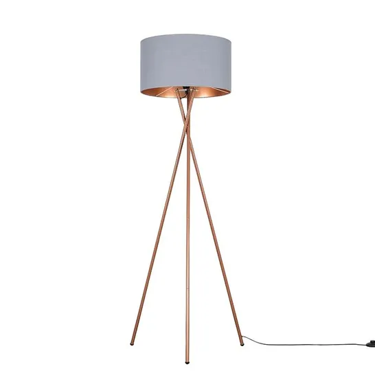 BOXED SIGNAL 153CM COPPER TRIPOD FLOOR LAMP 