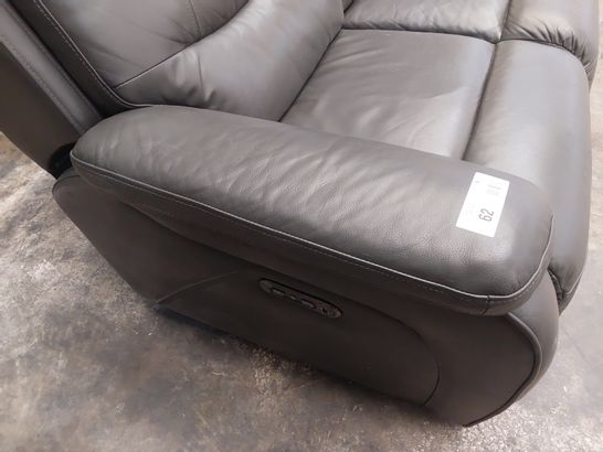 DESIGNER JAMES POWER RECLINING TWO SEATER SOFA CHARCOAL LEATHER 