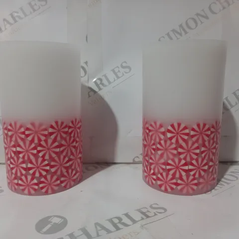 BOXED HOME REFLECTIONS SET OF 2 CANDY CANE LED CANDLES 