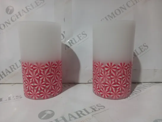 BOXED HOME REFLECTIONS SET OF 2 CANDY CANE LED CANDLES 