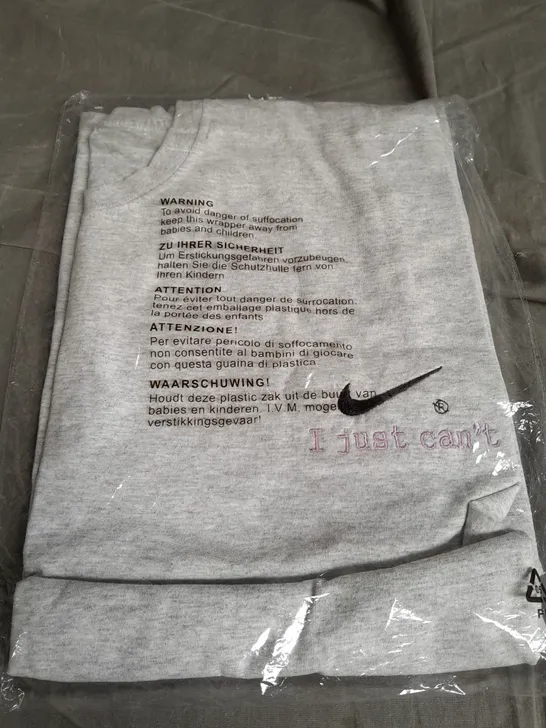 NIKE I JUST CANT GRAY JUMPER