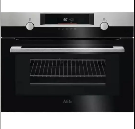 AEG 8000 COMBIQUICK KMK565060X BUILT IN COMPACT ELECTRIC SINGLE OVEN WITH MICROWAVE FUNCTION - SILVER