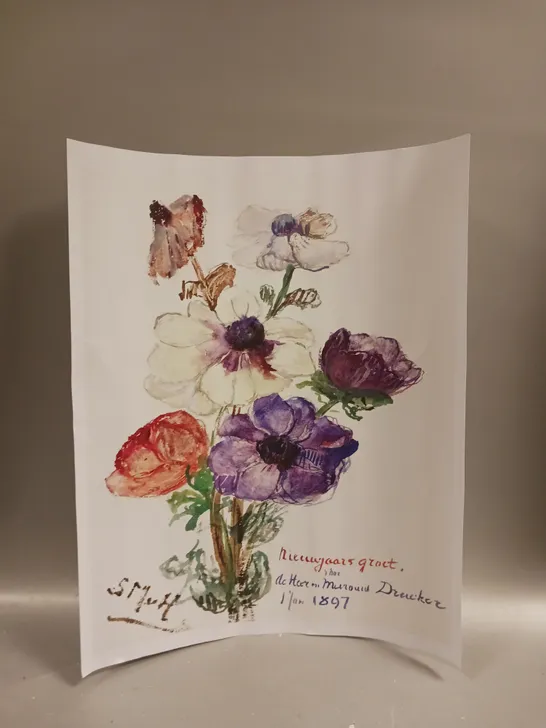 SIGNED FLORAL ART PRINT