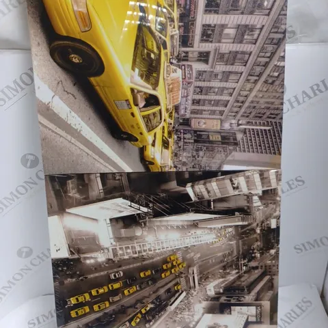 SET OF 3 CANVASES WITH NEW YORK YELLOW TAXI IMAGES 