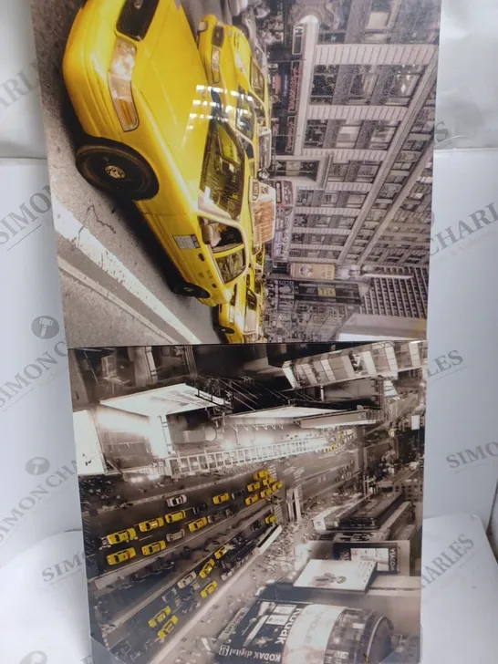 SET OF 3 CANVASES WITH NEW YORK YELLOW TAXI IMAGES 