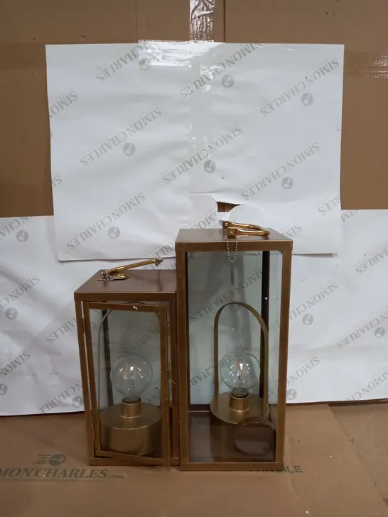 BUNDLEBERRY BY AMANDA HOLDEN SET OF 2 SQUARE LANTERNS WITH REMOVABLE LAMPS