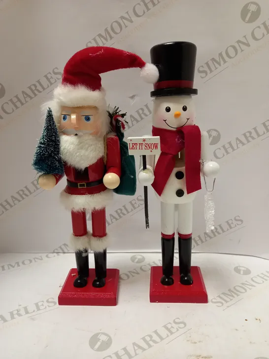 SET OF 12 INCH SNOWMAN AND SANTA NUTCRACKERS RRP £29.99