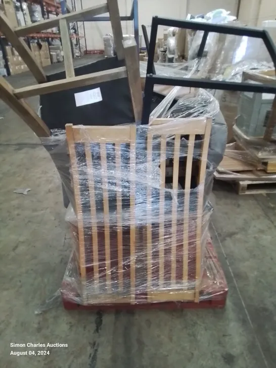 PALLET CONTAINING VARIOUS DINING/SIDE CHAIRS IN VARIOUS COLOURS AND DESIGNS