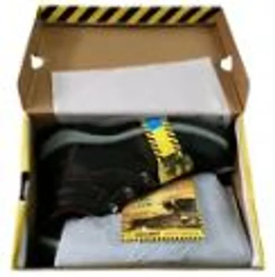 BRAND NEW ROCKLANDER MEN WORK BOOTS WITH CAP ANKLE PROTECTOR AND LEATHER STEEL TOE SAFETY SHOES SIZE 7