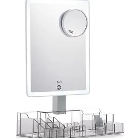 TILI LED MIRROR WITH ACRYLIC STORAGE GREY