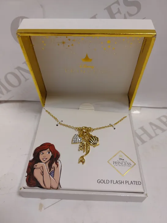 BOXED DISNEY PRINCESS `ARIEL` GOLD EFFECT NECKLACE