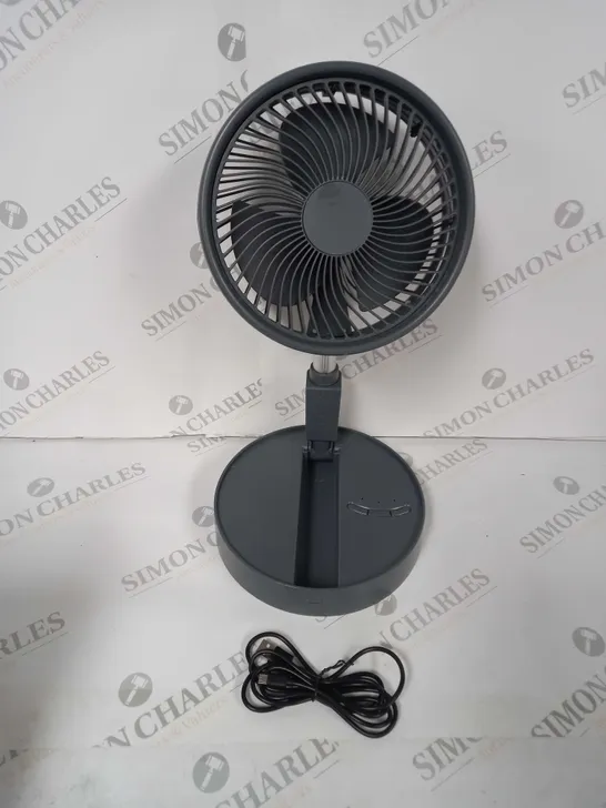 BELL & HOWELL RECHARGEABLE EXTENDABLE DESK & FLOOR FAN, GREY