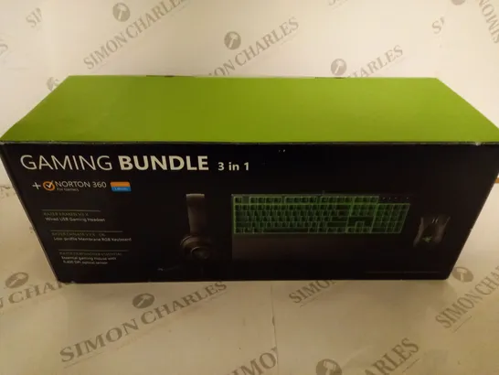 BRAND NEW BOXED GAMING BUNDLE 3 IN 1 TO INCLUDE RAZER KRAKEN V3 X WIRED USB GAMING HEADSET, RAZER ORNATA V3 X LOW PROFILE MEMBRANE  RGB KEYBOARD AND RAZOR DEATHADDER ESSENTIAL GAMING MOUSE