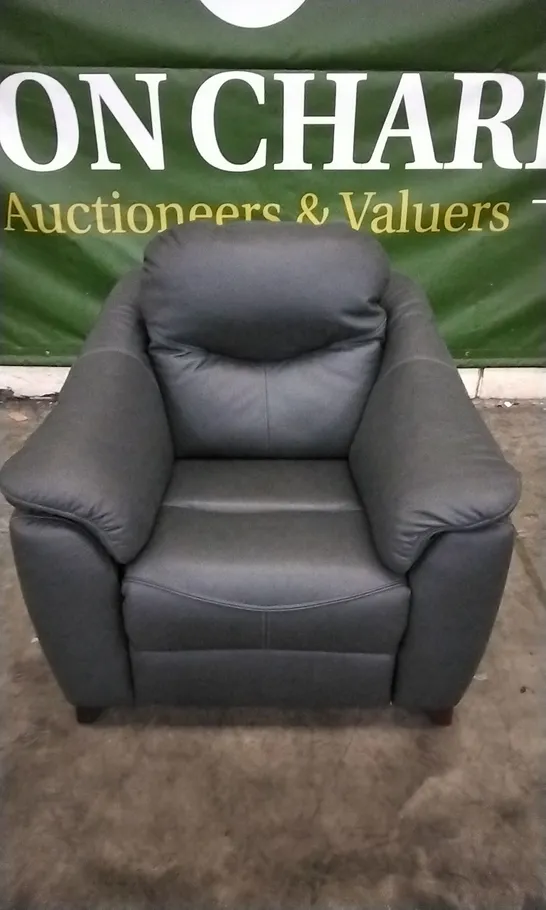 QUALITY BRITISH DESIGNED & MANUFACTURED G PLAN JACKSON POWER RECLINER ARMCHAIR CAMBRIDGE PETROL BLUE LEATHER