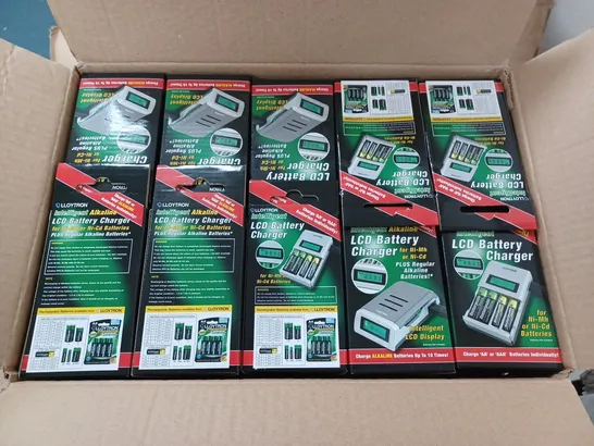 LOT OF 10 LLOYTRON INTELLIGENT LCD BATTERY CHARGERS