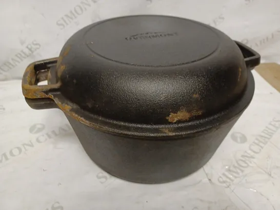 OVERMONT 2 IN 1 CAST IRON DUTCH OVEN