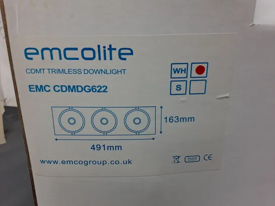 PALLET CONTAINING 20 BOXED EMCOLITE CDMT TRIMLESS DOWNLIGHTS - EMC CDMDG622