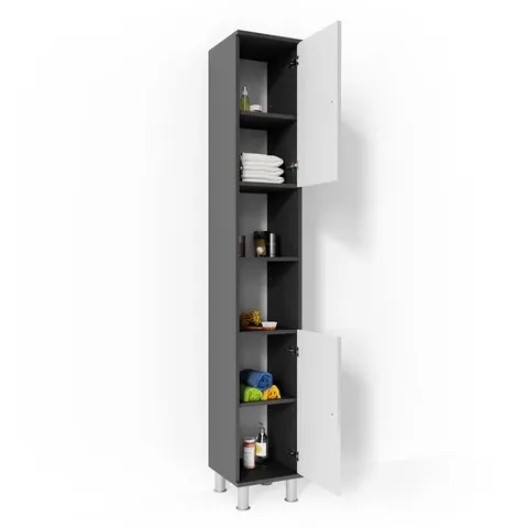 BOXED VILLAREAL FREE STANDING CABINET - GREY 30 X 200 X 30CM