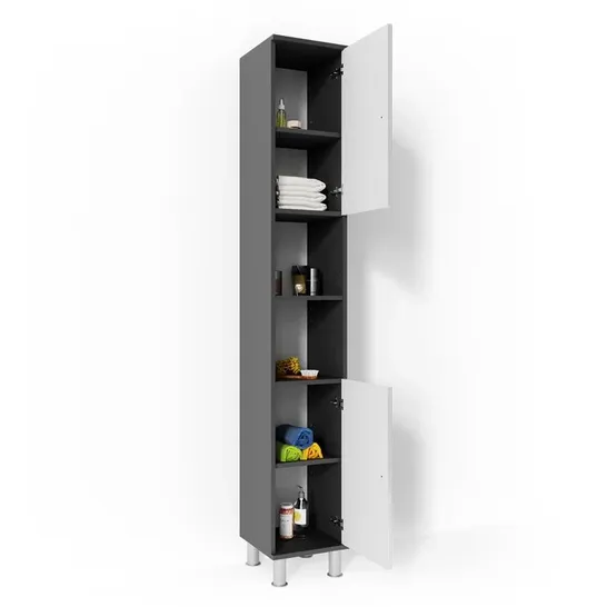 BOXED VILLAREAL FREE STANDING CABINET - GREY 30 X 200 X 30CM