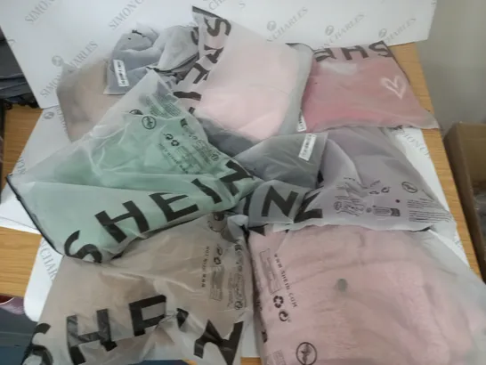 LOT OF 8 ASSORTED BAGGED SHEIN CLOTHING ITEMS IN VARIOUS SIZES