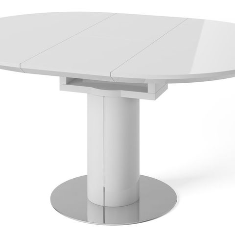 BOXED KYOTO WHITE ROUND EXTENDING DINING TABLE (2 BOX)